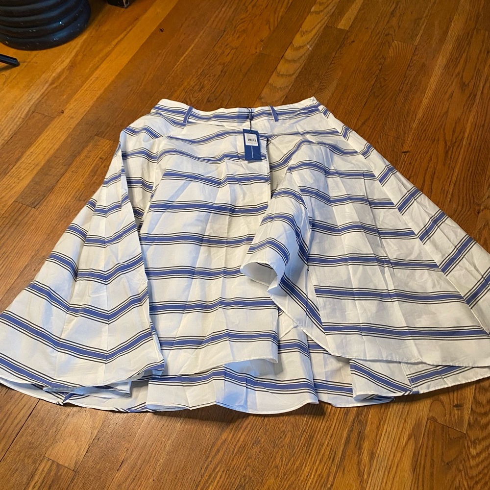 Rebecca Minkoff Misty Skirt in Santorini Blue Striped Asymmetrical Size 8 - NWT - Picture 5 of 11